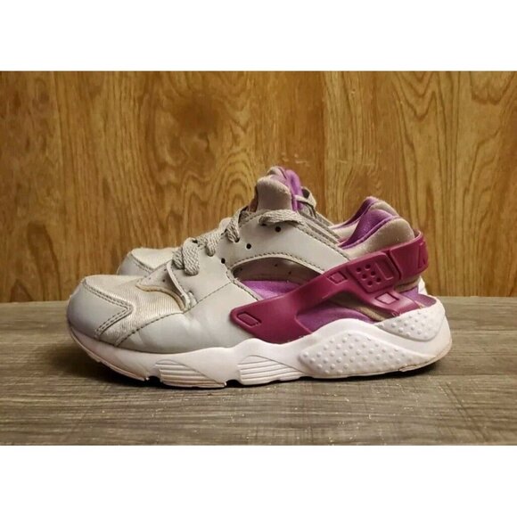Nike Air Huarache Run Athletic Shoes Youth Size 1Y Gray Purple - Picture 3 of 12
